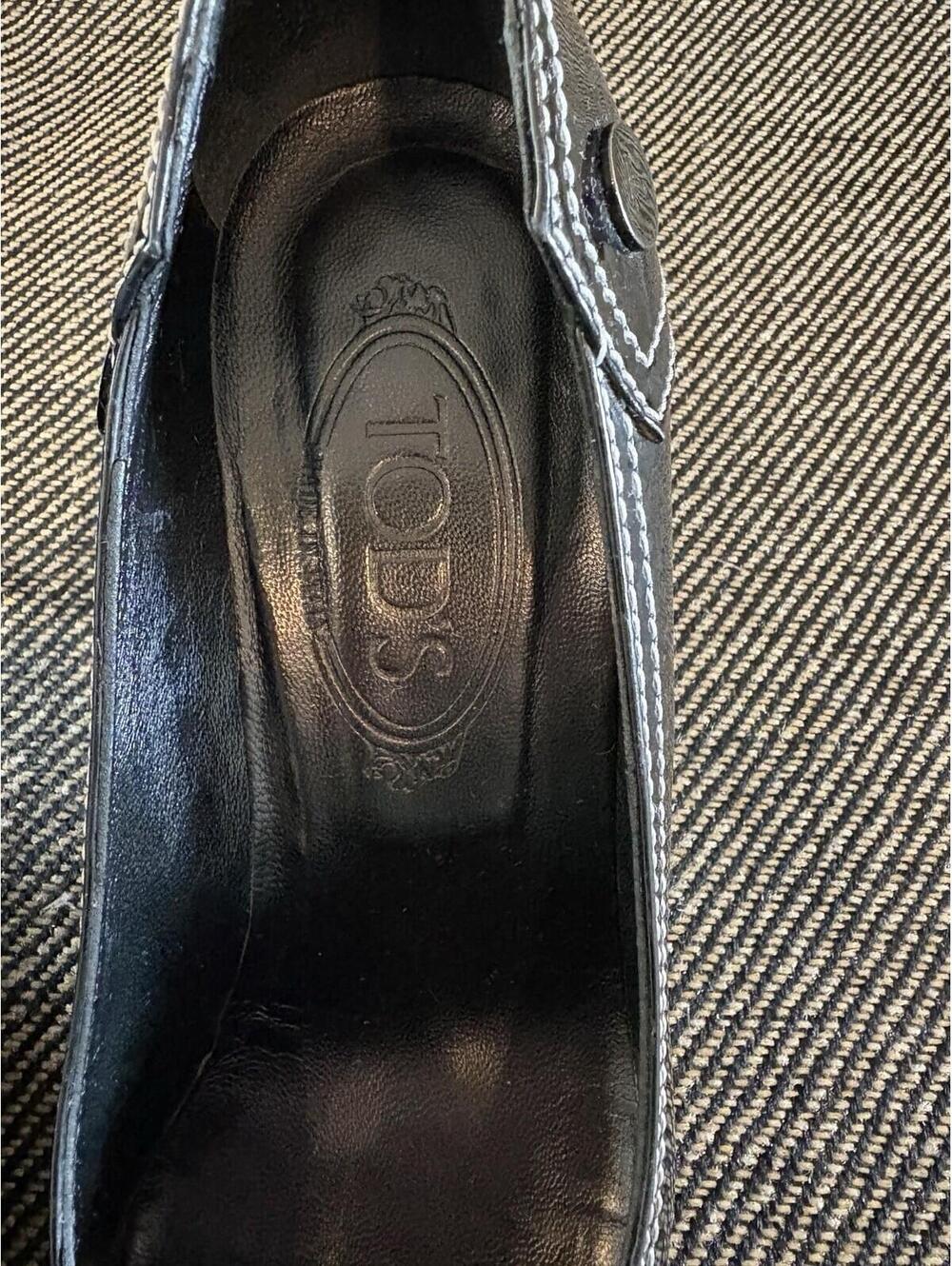 TOD'S Y2K patent leather pumps contrast stitching heels size 9 Italy - Picture 2 of 10